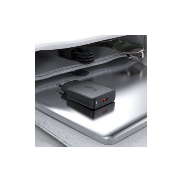 Зарядний пристрій Acefast A65 USB-C PD20W GaN ultra-thin Black (6974316282686)