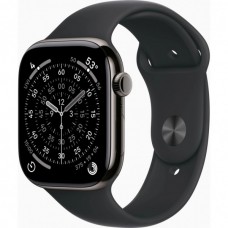 Смарт-годинник Apple Watch Series 11 GPS + Cellular 46mm Slate Titanium Case with Black Sport Band - S/M (MFD14RK/A)
