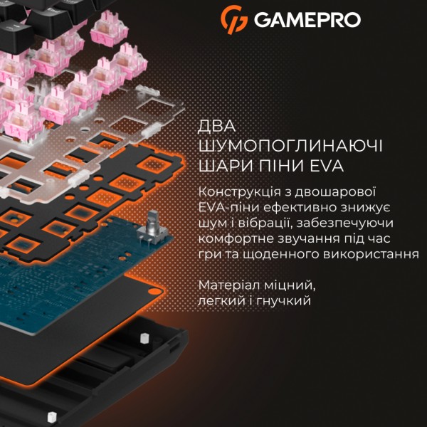 Клавіатура GamePro MK160 V2 Warden QLAB Sakura Linear RGB USB UA White (MK160-V2-BL-QS)