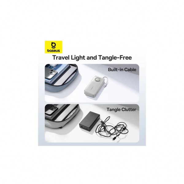 Батарея універсальна Baseus Free2Pull 20000mAh 65W, PD/3.0, QC/3.0, Lunar gray (P10073700843-00)