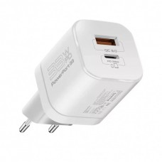 Зарядний пристрій Promate 33W USB-C + USB-A (powerport-33.white)
