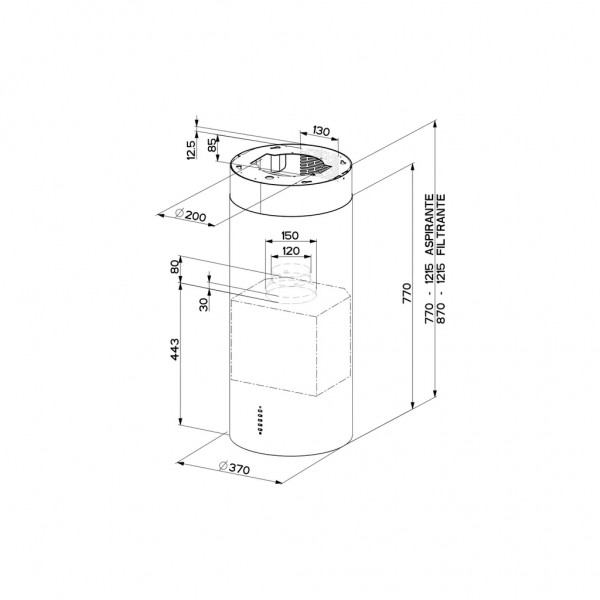 Витяжка кухонна Faber Cylindra Isola Ev8 X A37 Eln (110.0332.308)