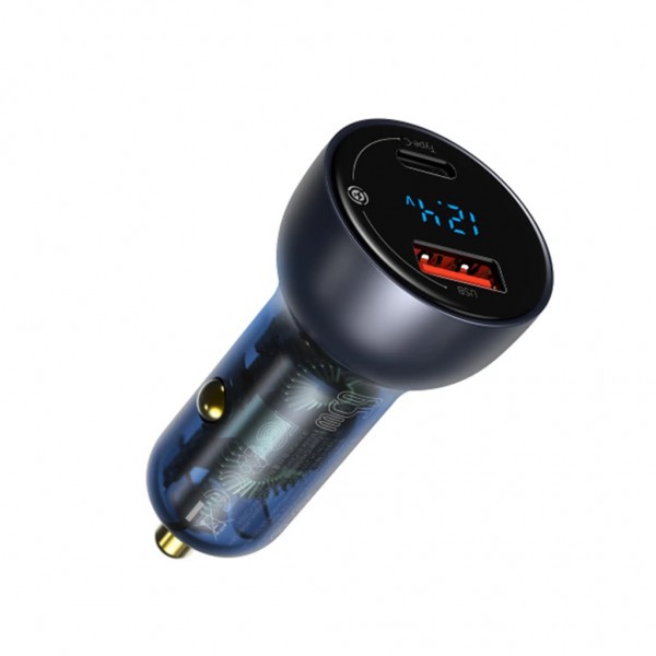 Зарядний пристрій Baseus USB + USB-C QC3.0 65W Particular Digital Display gray (CCKX-C0G)