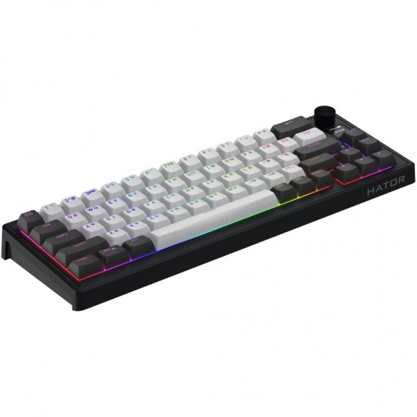 Клавіатура Hator Skyfall 65 Pro Aurum Vanila Silent RGB Wireless/Bluetooth/USB UA Grey/Black (HTK4160UA)