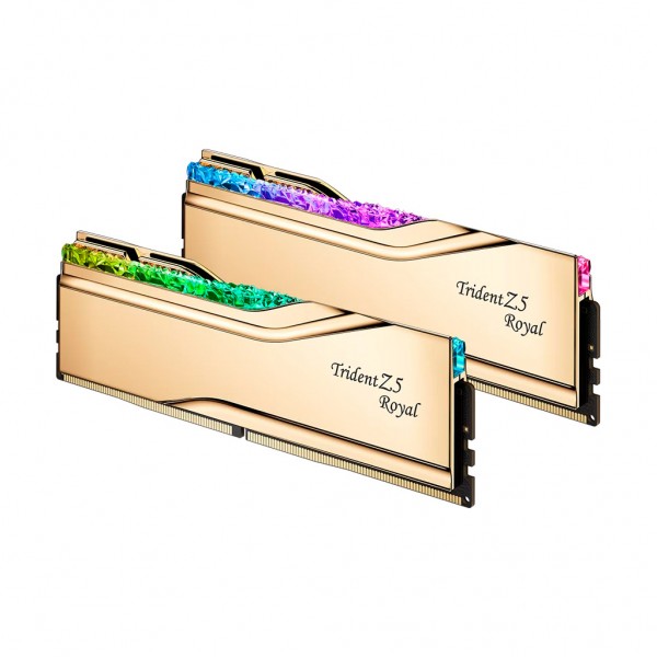 Модуль пам'яті для комп'ютера DDR5 64GB (2x32GB) 6000 MHz Trident Z5 Royal Gold G.Skill (F5-6000J2836G32GX2-TR5G)