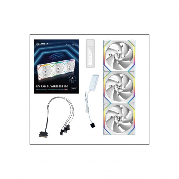 Кулер до корпусу Lian Li Uni Fan SL WIRELESS 120-3, White (G99.12SL1W3W.00)