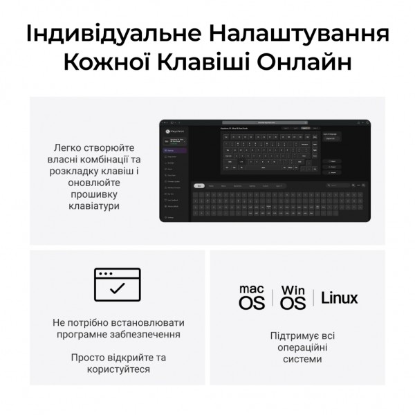 Клавіатура Keychron V1 Ultra Keychron Red Switch RGB UA Black (V1U-D1-UA)