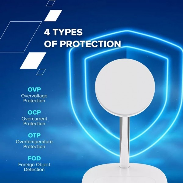 Зарядний пристрій Canyon wireless charger WCS-205 15W Qi2 2in1 White (CNS-WCS205W)