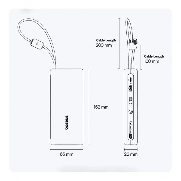 Батарея універсальна Baseus 25000mAh EnerFill FC41 145W, PD/3.1, QC/4.0, Black (E0028H01)