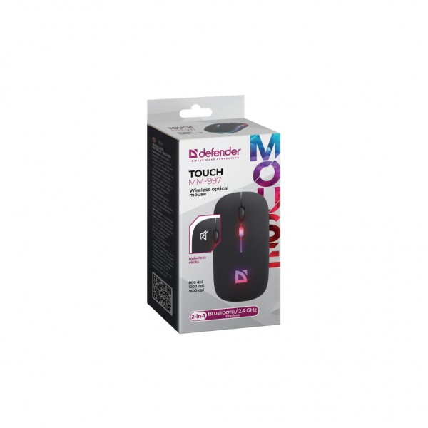Мишка Defender Touch MM-997 Silent Wireless RGB Black (52997)