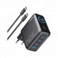 Зарядний пристрій Anker Laptop GaN 140W 3xUSB-C PD3.1 + USB-A + display + cable Black (B2697GZ1)