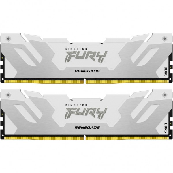Модуль пам'яті для комп'ютера DDR5 48GB (2x24GB) 8000 MHz Renegade White/Silver Kingston Fury (ex.HyperX) (KF580C38RWK2-48)