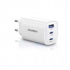 Зарядний пристрій Choetech 2xUSB-C + 1xUSB PD65W GaN (PD9006)