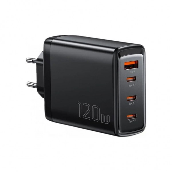 Зарядний пристрій Essager 3xUSB-C + 1xUSB 120W GaN (ECT3CA-JZB01-Z)