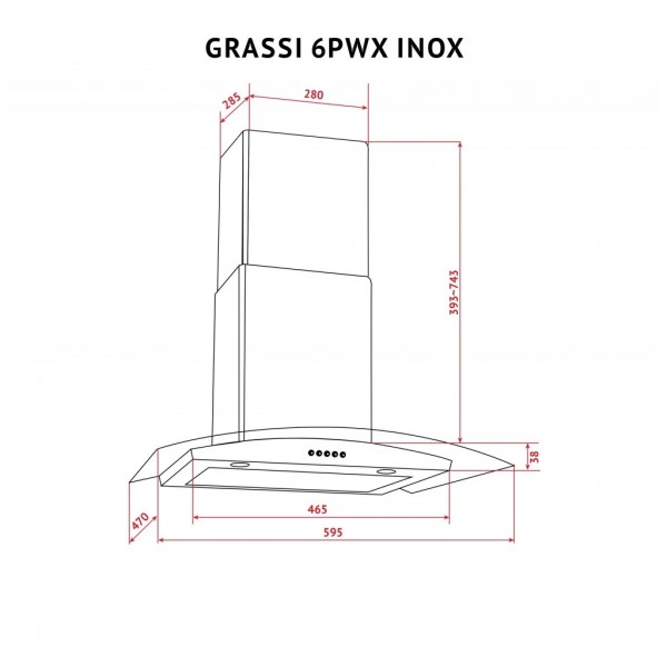 Витяжка кухонна Perfelli GRASSI 6PWX INOX