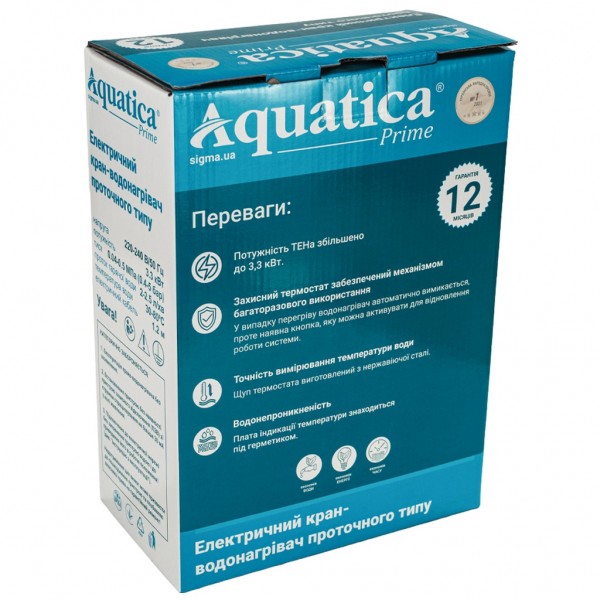 Проточний водонагрівач AQUATICA s96 3.3кВт для кухн (9796113)