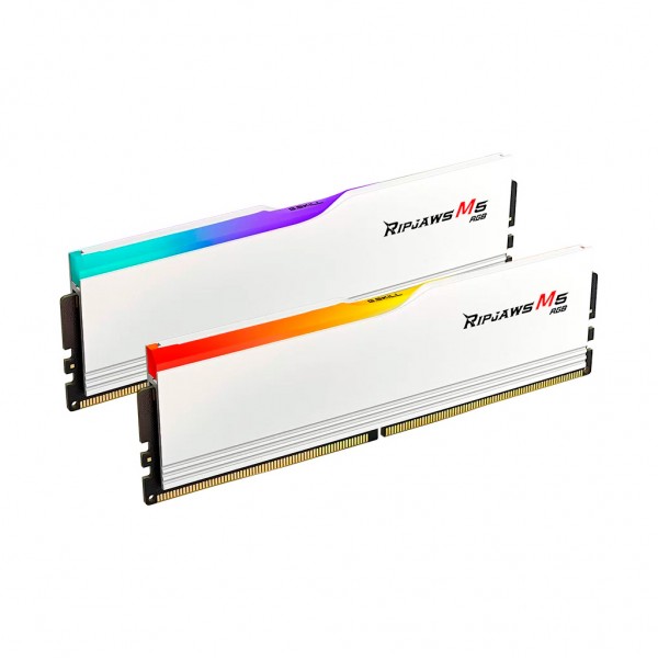 Модуль пам'яті для комп'ютера DDR5 32GB (2x16GB) 6400 MHz Ripjaws M5 RGB Matte White G.Skill (F5-6400J3648F16GX2-RM5RW)