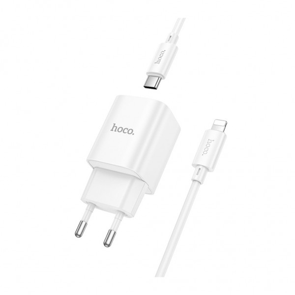 Зарядний пристрій HOCO C148A Charm USB-C PD30W + cable USB-C to Lightning White (6942007630313)