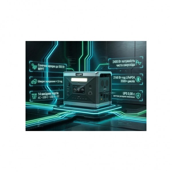 Зарядна станція SolarPlay BCQ2501 2400W 2160Wh (BCQ2501)