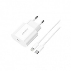 Зарядний пристрій Essager USB-C PD20W + cable USB-C to Lightning white (EFJB02-XBL02-T)