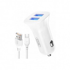 Зарядний пристрій XO 2xUSB 2.4A + cable USB to Micro 5P white (TZ10-M-WH)