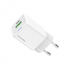 Зарядний пристрій ColorWay USB-C PD20W + 1xUSB QC4.0 white (CW-CHS062PD-WT)