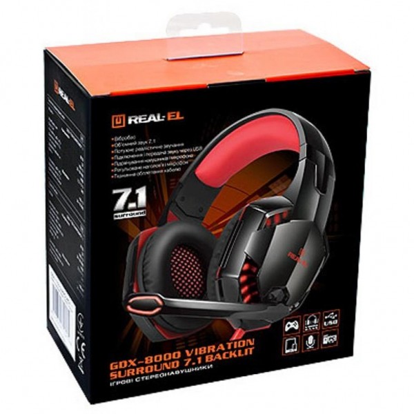 Навушники REAL-EL GDX-8000 Vibration Surround 7.1 Backlit (EL124100017)