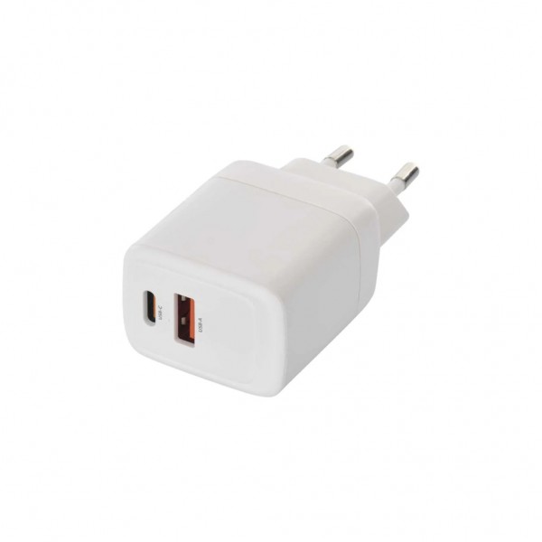 Зарядний пристрій EMOS 1xUSBA + 1xUSBC PD20W (P0075)