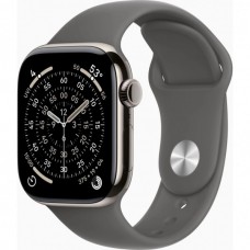 Смарт-годинник Apple Watch Series 11 GPS + Cellular 42mm Natural Titanium Case with Stone Grey Sport Band - S/M (MF8M4RK/A)