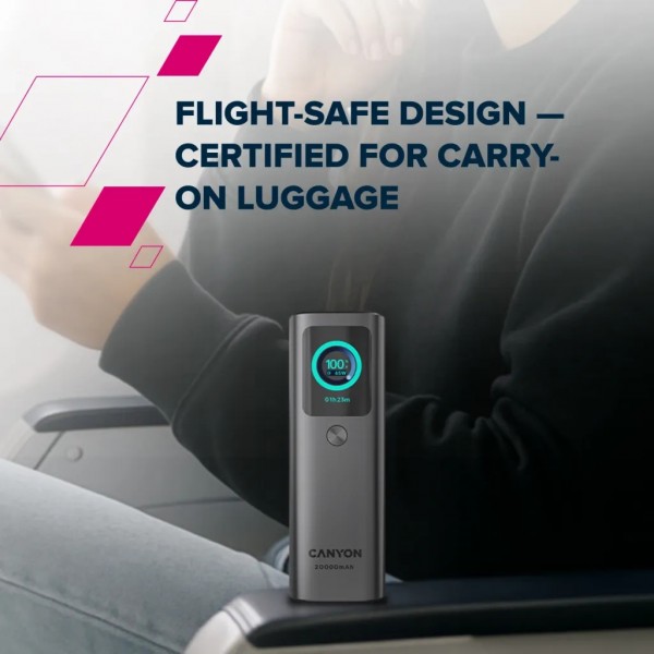 Батарея універсальна Canyon 20000mAh OnPower 265 PD/100W (CNS-CPB265DG)