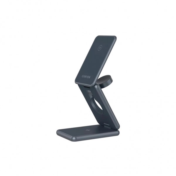 Зарядний пристрій Canyon Foldable wireless charger 15W 3in1 Metal (CNS-WCS309M)