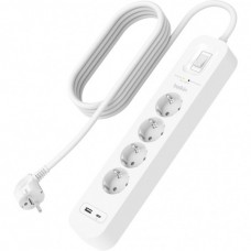 Мережевий фільтр живлення Belkin 4хТипF, 16А, USB-A/USB-C 18Вт, 2м (SRB001VF2M-V2)