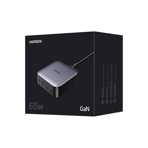 Зарядний пристрій Ugreen 4xUSB 65W (2хUSB-C+2xUSB-A) Gan CD327 (90747)