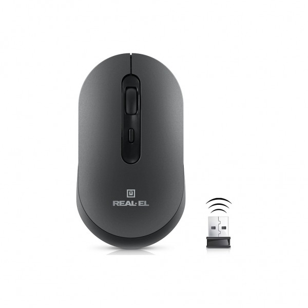 Мишка REAL-EL RM-470W Wireless/Bluetooth Dark Gray (EL123200049)