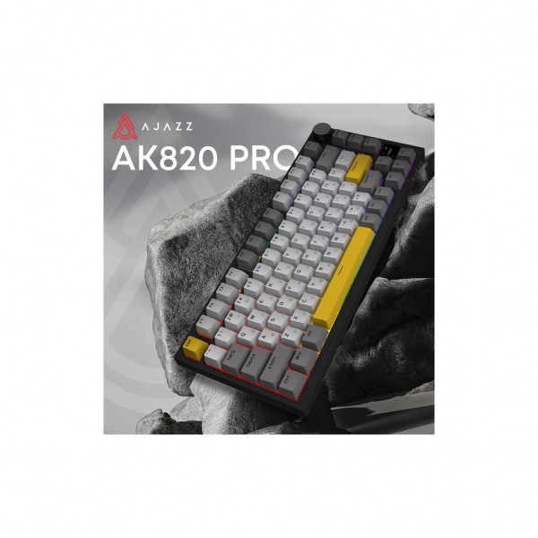 Клавіатура Ajazz AK820 Pro Gift Switch Black RGB USB/Wireless/Bluetooth UA Black (AK820PRO-G-BGY)