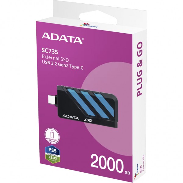 Накопичувач SSD USB 3.2 2TB SC735 ADATA (SC735-2000G-CCBK/BU)