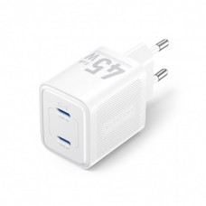 Зарядний пристрій Vention 2xUSB-C PD45W GaN transparent white (FCFW0-EU)