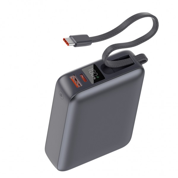 Батарея універсальна Vinga 20000 mAh 45W Display Cable (VPBB2045C)