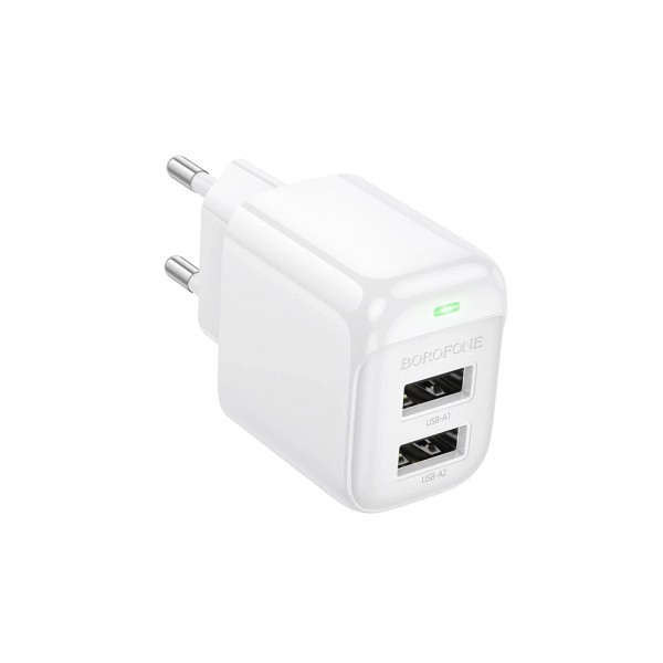 Зарядний пристрій BOROFONE BAS41A 2xUSB white (6941991113741)
