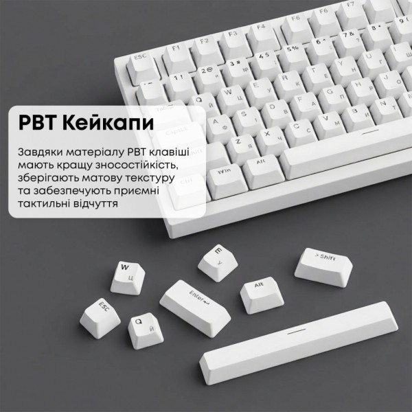 Клавіатура Ajazz AK820 Red Switch USB-C UA White (AK820-R-W)