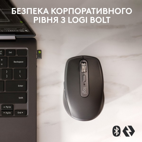 Мишка Logitech MX Anywhere 3S for Business Wireless/Bluetooth + Mouse Pad Studio Series Graphite (MX910-006958)