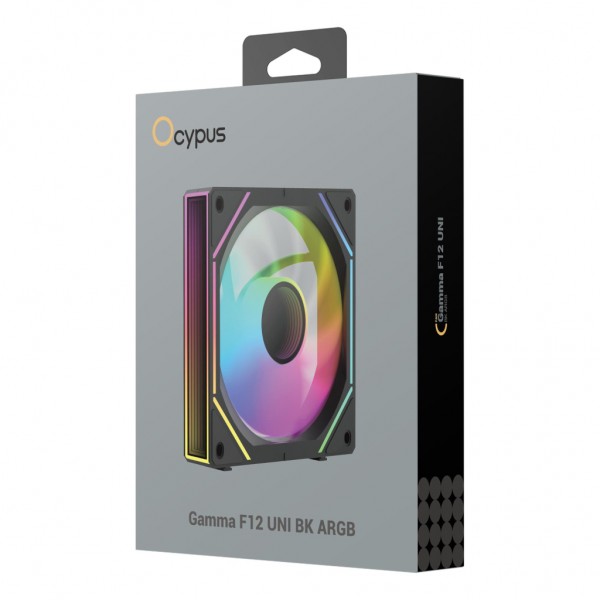 Кулер до корпусу OCYPUS GAMMA F12 UNI ARGB чорний (GAMMA-F12-BK1AM00U-GL)