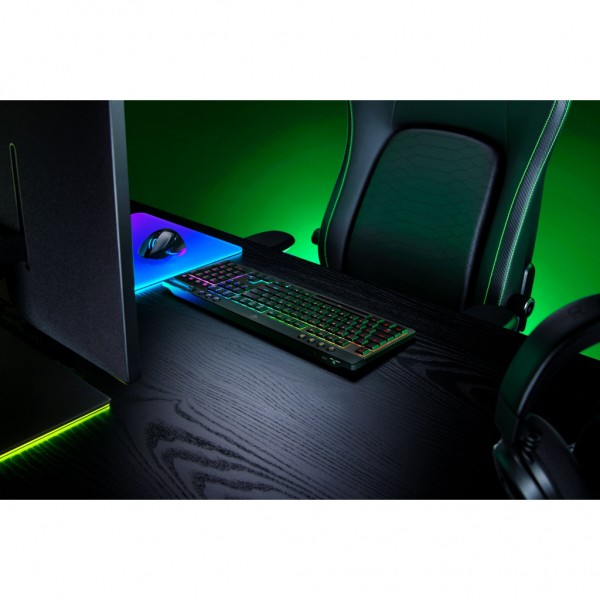 Клавіатура Razer BlackWidow V4 Low-Profile Wireless/Bluetooth/USB Yellow switch UA Black (RZ03-05271500-R3M1)