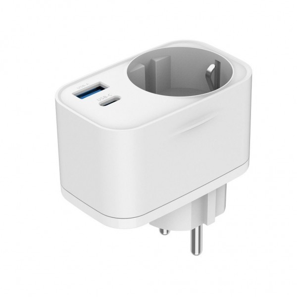 Зарядний пристрій Gembird 1xUSB-C PD20W + 1xUSB QC3.0 + Schuko white (TA-ACPDQC20-01-W)