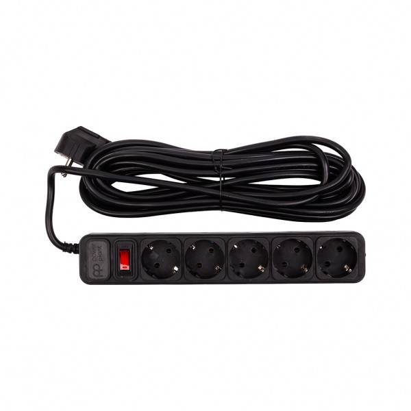 Мережевий фільтр живлення PowerPlant 7м, 5 розеток (JY-1056/7) (EX610730)