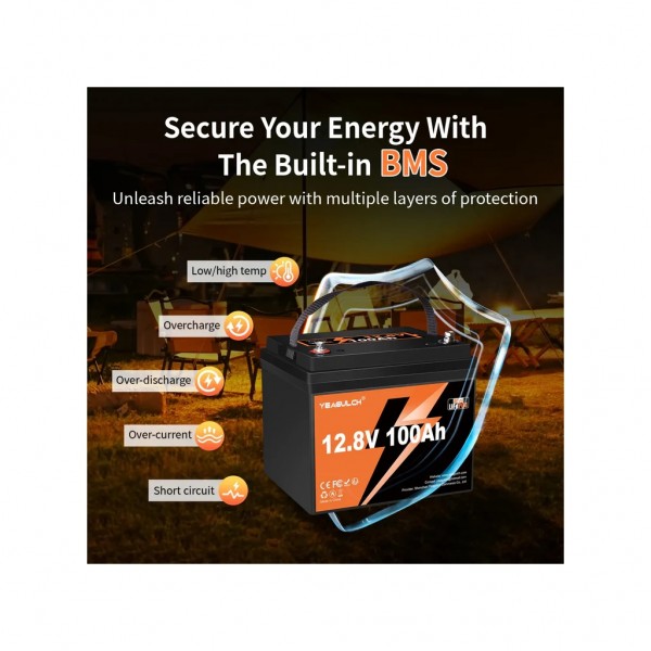 Батарея LiFePo4 YEAGULCH 12.8V 100Ah Mini Max (YEAGULCH-12,8V/100Ah Max)