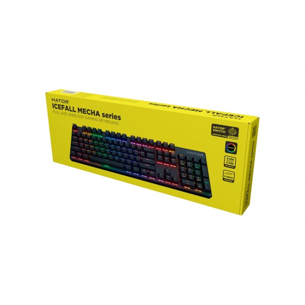 Клавіатура Hator Icefall Mecha Rainbow Wireless/USB Black (HTK204UA)