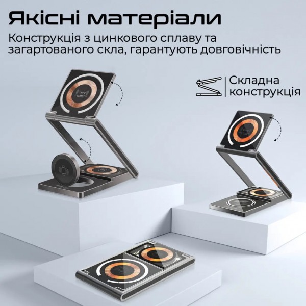 Зарядний пристрій Promate wireless (lucidfold-trio)