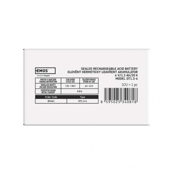 Батарея до ДБЖ EMOS B9675 AGM 12V 9Ah fast 6,3mm (B9675)