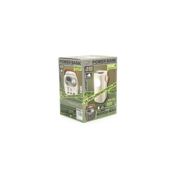 Батарея універсальна Remax 60000mAh, PD, QC/27W+22.5W, Gray (RPP-123)